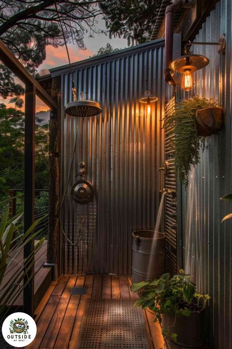 25 Home Outdoor Shower Ideas That Are Totally Unique Outside Bathroom Ideas Backyards, Outside Bathroom Ideas, Outdoor Shower Ideas Backyards, Rustic Outdoor Shower Ideas, Outside Shower Ideas, Outdoor Shower Inspiration, Woodland Backdrop, Outdoor Shower Ideas, Outside Showers