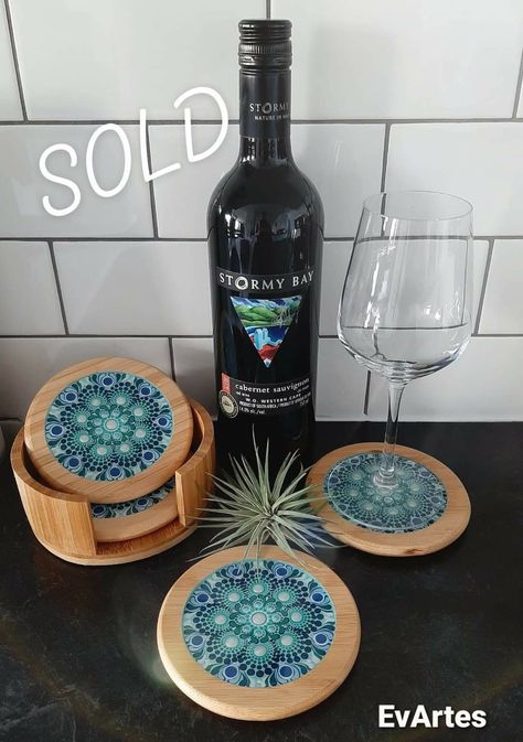 Mandala Paintings, Mandala Coasters, Holiday Family Gifts, Coaster Ideas, Mandala Dot Art, Dot Mandalas, Painted Bamboo, Mini Magnets, Penguin Ornaments