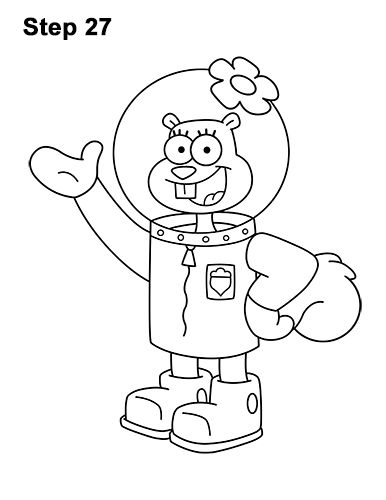 Spongebob Characters Drawings, Sandy Cheeks Spongebob, Sandy Spongebob, Spongebob And Sandy, Bratz Coloring, Spongebob Drawings, Sandy Cheeks, Easy Cartoon Drawings, New Drawing