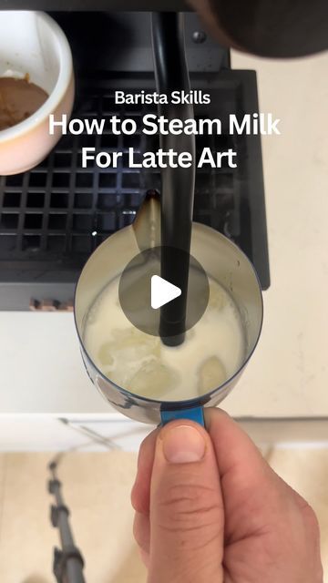 Asaf Rauch - Barista Swag Latte Art on Instagram: "Save this video for later! If you struggle to create beautiful Latte Art, Milk steaming should be the first thing you learn. Creating percect microfoam with just the right amount of foam will make it much easier. Ask me anything about milk steaming 🙌 --------- #latteart #coffee #latte #barista #coffeetime #coffeelover #espresso #coffeeshop #cafe #coffeeaddict #cappuccino #baristalife #coffeegram #coffeelovers #specialtycoffee #instacoffee #coffeeholic #coffeebreak #baristadaily #coffeeart #breakfast #love #latteartgram #kopi #food #instagood #art #caf #coffeelife #baristagram" Cappuccino Art How To Make, How To Froth Milk For Latte Art, Barista Tips And Tricks, How To Make Designs In Coffee Latte Art, How To Make Latte Art, How To Do Latte Art, Easy Latte Art, Latte Art Aesthetic, How To Steam Milk