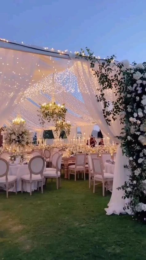 Outdoor Tent Wedding, Wedding Setup, Dream Wedding Reception, Dream Wedding Decorations, Wedding Planning Decor, Dream Wedding Venues, Wedding Venue Decorations, Wedding Decor Style, Wedding Stage Decorations