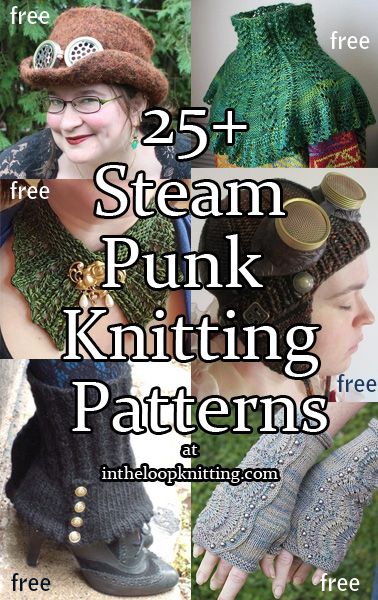 Steampunk Inspired Knitting Patterns Punk Knitting, Steampunk Crochet, Crochet Cosplay, Loop Knitting, Hantverk Diy, Diy Sy, Crochet Yarns, Fair Isles, Style Steampunk