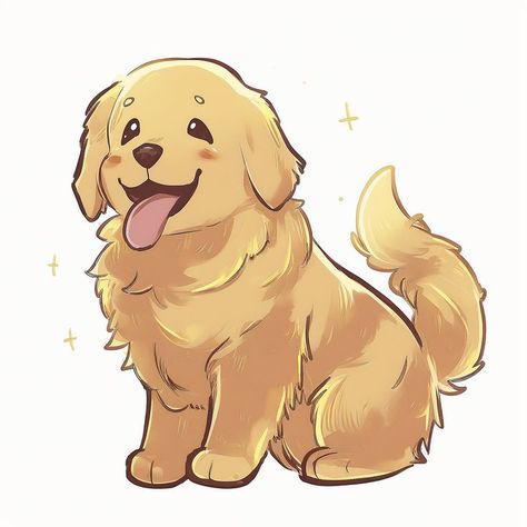 Cute Dog Art Cartoon, Animal Chibi Drawing, Cute Dog Pfp Drawing, Drawing Dog Cute, Dogs Drawing Cute, Chibi Dog Base, Dog Images Drawing, Cute Puppies Drawing, Cute Dogs To Draw