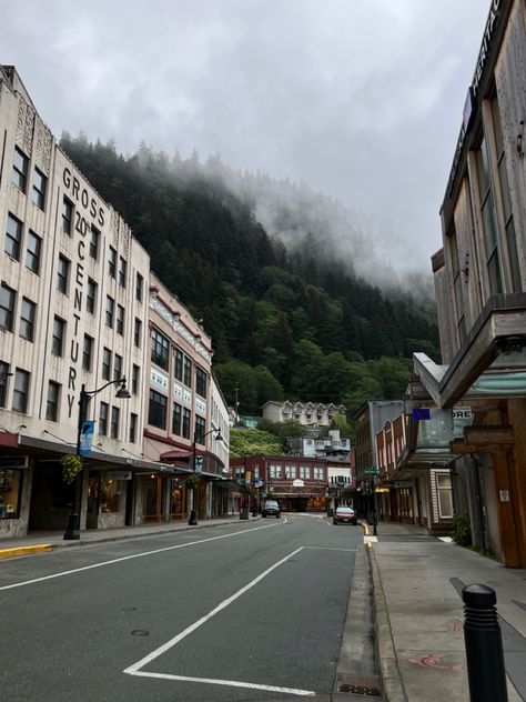 Juneau, Alaska, scenery, landscape, aesthetic, mountains, travel, nature, cruise, cruise port, city, views, ig, inspo Aesthetic Mountains, Moving To Alaska, Landscape Aesthetic, Alaska Photography, Mountain Vibes, Alaska Vacation, Juneau Alaska, Orcas Island, Scenery Landscape