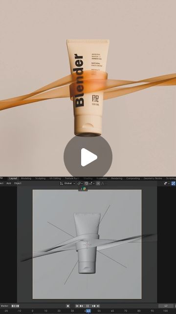 Meet Vekariya on Instagram: "Behind the scenes of my latest 3D product animation for a cosmetic cream! Created with Blender 4.0  Stay tuned for more creative updates and stunning visuals! . . #blender3d #blender #cgi #b3d #productanimation #behindthescenes #cosmetics #3dart #productvisualization" Blender Product Photography, Cream Photography Cosmetic, 3d Product Photography, Blender Animation Tutorials, Cosmetics Animation, 3d Art Blender, 3d Product Visualization, Blender Product Design, Blender Photography