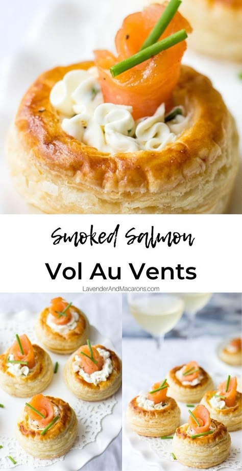 Recipe of Smoked Salmon Vol Au Vents Cream Cheese Puffs, Best Smoked Salmon, French Appetizers, Cream Cheese Puff Pastry, Shells Stuffed, Puff Pastry Shells, Smoked Salmon Appetizer, Smoked Salmon Cream Cheese, Salmon Appetizer