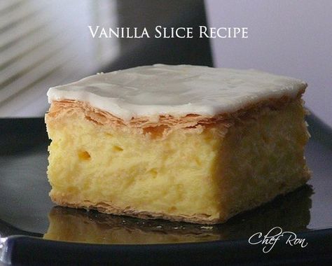 Vanilla Slice Recipe – Food Recipes Custard Slice Recipe, Custard Slices, Vanilla Slice Recipe, Dutch Bakery, Vanilla Slice, Custard Slice, Baked Custard, Slice Recipe, Frozen Puff Pastry