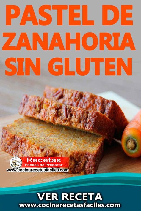 Sabroso y saludable pastel de zanahoria sin gluten, perfecta para aquellas personas intolerantes al gluten...✅ #cocinarecetasfaciles #recetascaseras #recetasfacilesysencillas #recetasdepasteldezanahoria Easy Supper Recipes, Cake Recipes Easy Homemade, Supper Recipes, Easy Cake Recipes, Sin Gluten, Vegan Gluten Free, Banana Bread, Cake Recipes, Gluten Free