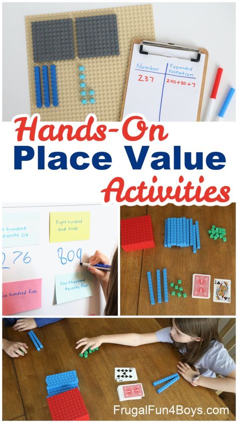 Place Value Activities for Second Grade - Frugal Fun For Boys and Girls Place Value Math Games, Subtraction With Borrowing, Lego Math, Intervention Classroom, Teaching Place Values, Place Value Activities, 2nd Grade Activities, Third Grade Resources, Maths Games