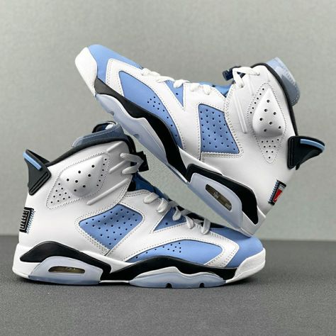 Air Jordan University Blue, Unc Shoes, Blue And White Jordans, Jordan Retro 7, Fluffy Shoes, Nike Air Jordan Shoes, Jordan Retro 6, Fly Shoes, Nike Shoes Air Force