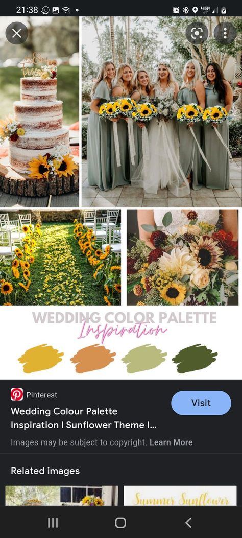 Daisy Wedding Theme, Country Wedding Colors, Fall Sunflower Weddings, Green Fall Weddings, Mustard Yellow Wedding, Wedding Color Schemes Summer, Yellow Wedding Colors, Wedding Theme Color Schemes, Olive Green Weddings