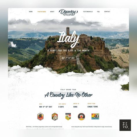 Bio Pool, Travel Website Design, Design Sites, Creative Website Design, Publicidad Creativa, Website Design Layout, Italy Tours, Design Board, Web Layout Design