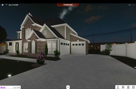 Front Yard Landscaping Bloxburg, Layout Design Bloxburg, Bloxburg Realistic Kitchen, Big Backyard Ideas, Bloxburg Realistic, Cottage Core Bloxburg House, Realistic Kitchen, Bloxburg House Layouts, Bloxburg Layout