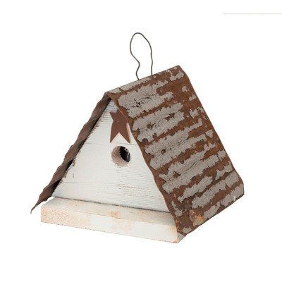 Home Bazaar Friendsville Wren House White <3 This is an Amazon Associate's Pin. Click the image to view the details on Amazon website. Wren House, Bird House Kits, House White, Corrugated Metal, A Frame House, Bird Garden, Small Birds, Kit Homes, Birdhouse