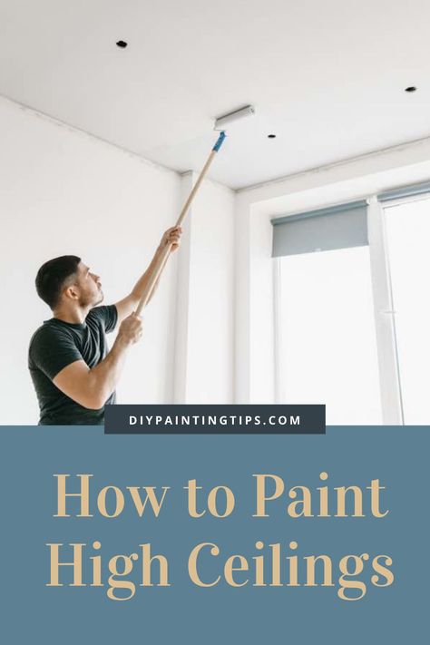 With the right tools and techniques, any DIY-er can achieve professional results with their project. Even if you're painting high ceilings for the first time. While we may love the look and feeling of high ceilings, painting them can be a daunting challenge. Read our post to find out how the pros paint high, 10- to 18-foot ceilings. How To Paint Ceilings Like A Pro, Paint High Ceilings, Small Room Paint, Painted Ceilings, Fence Stain, Types Of Ceilings, Ceiling Painting, Basic Painting, How To Install Gutters