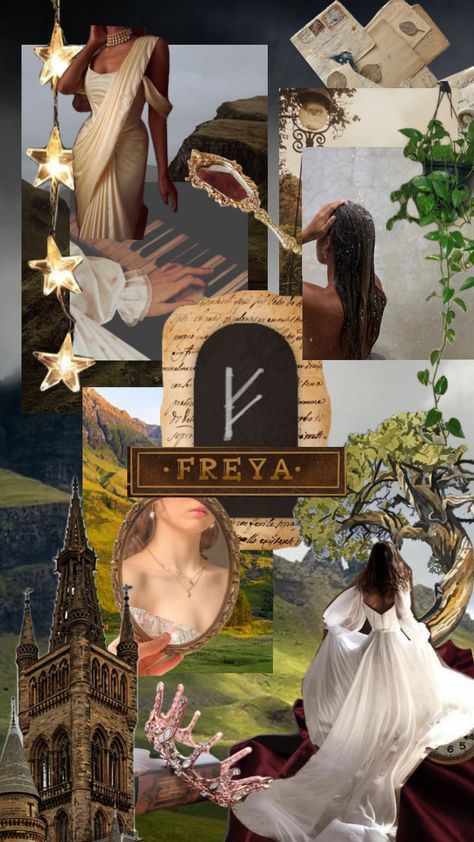 #freya #norse #scotland #names #nature #vintage #art #aesthetic #inspo #mood Freya Aesthetic Goddess, Freya Core Aesthetic, Freyacore Aesthetic, Freyja Aesthetic, Freya Aesthetic, Freya Core, Freya Name, Norse Aesthetic, Vintage Art Aesthetic