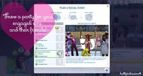 Brittpinkiesims: Bachelorette Party Mod! Sims 4 Cc Mods, Female Sims, Bachelor/bachelorette Party, Sims 4 Mm Cc, Sims 4 Mm, Sims 4 Downloads, Sims 4 Mods Clothes, Wedding Costs, Game Play