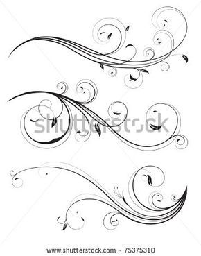 flourish swirls - Google Search Swirl Tattoo, Filigree Tattoo, Flourish Design, Geniale Tattoos, Pinstriping Designs, Hand Lettering Alphabet, Wood Burning Patterns, Floral Elements, Scroll Design