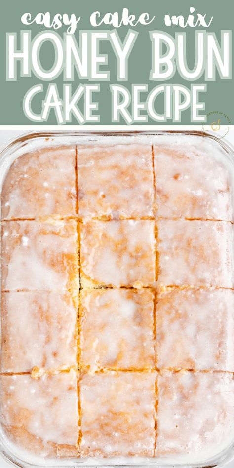 Honey Bunny Cake, Easy Honeybun Cake, Honey Bun Cake Recipe Box Cake, Easy Honey Bun Cake, Honey Bundt Cake Recipe, Easy Recipes Using Yellow Cake Mix Boxes, Cake Box Recipes 3 Ingredients, Simple Mills Cake Mix Recipes, Vanilla Cake Box Recipes