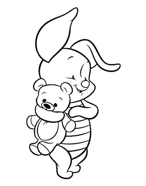 Disney Characters Coloring Pages, Winnie Pooh Bebe, Pooh Bebe, Book Nails, Disney Coloring Sheets, Minnie Mouse Coloring Pages, Winnie The Pooh Drawing, Disney Mignon, Baby Disney Characters