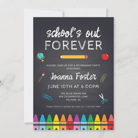 Retirement Party Ideas Teacher, School Retirement Party Ideas, Retirement Party Decorations Teacher, Retirement Party Ideas For Teachers, Teacher Retirement Party, Teacher Retirement Party Ideas, Schools Out Forever Retirement Party, Retirement Party Themes, Teacher Retirement Parties