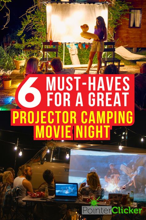 Turn your camping trip into a cinematic adventure with these 6 must-haves for a great projector camping movie night. Delight in the magic of outdoor movie nights under the stars as you explore the world of projector camping. From fun camping projector ideas to finding the perfect projector for camping, we've got you covered. With this camping and projector tips, you can create unforgettable memories with a projector while camping. Indulge in the ultimate outdoor projector camping movie nights. Outdoor Movie Night Air Mattress, Camping Projector Screen, Garage Movie Night, Outside Projector Screen, Camping Movie Night, Outdoor Projector Ideas, Movie Night Projector, Camping Projector, Projector Movie Night