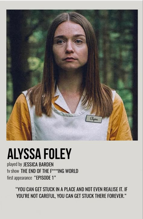 The End Of The F Ing World Alyssa, Alyssa The End Of The F Ing World, End Of The F Ing World, The End Of The F Ing World, Alyssa Foley, James And Alyssa, Movie Character Posters, Jessica Barden, Posters Movie