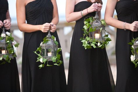 A Dark and Stormy may be in order when scrolling through this Sands Point Preserve wedding shot by Jenny Ebert Photography. The beautiful couple was wed in a Medieval-style castle and they carried out their gothic-chic theme through the entire celebration. Candelabra centerpieces climbing with vines were accented with dripping-wax tapers...and the bride kept things… Lotr Wedding, Pirate Wedding, Dark And Stormy, Pagan Wedding, Instead Of Flowers, Halloween Themed Wedding, Viking Wedding, Medieval Wedding, Dark Wedding