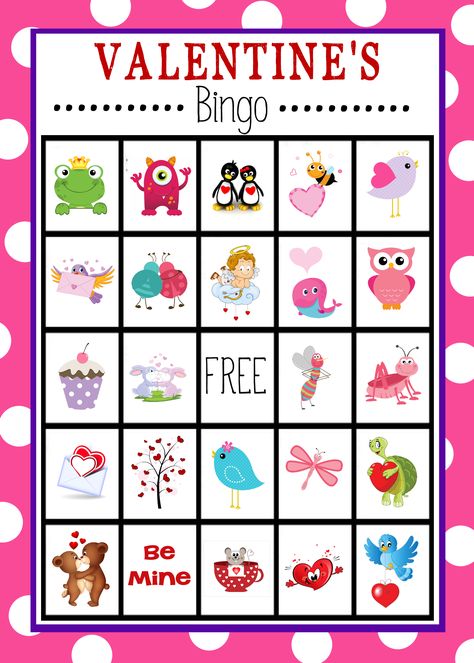 Free Printable Valentine's Day Bingo game for you to print and play. Valentines Class Party, Bingo Card Template, Valentine Bingo, Kindergarten Valentines, Valentines Games, Valentinstag Party, Valentine's Ideas, Class Valentines, Valentine's Day Games