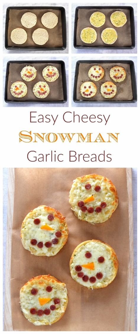 Edible Snowman, Garlic Breads, Recipe Sheet, Garlic Pizza, Fingerfood Party, Winter Cooking, Best Party Food, Easy Cheese, Food Party