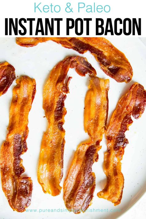 You are going to love making Instant Pot Bacon. It’s so easy to do, creates so much less mess than cooking bacon on the stovetop, and the clean up is a breeze. Bacon turns out perfectly crisp and evenly cooked when you fry it in the Instant pot. You will never want to cook bacon any other way! Instant Pot Bacon, Gluten Free Instant Pot, Homemade Cereal, Breakfast Casserole Bacon, Cold Weather Comfort Food, Paleo Recipes Breakfast, Breakfast Recipes Sweet, Pork Bacon, Cooking Bacon