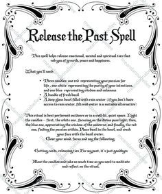 Release the Past Spell Image | Witches' Dinner Party | Digital Clipart | Instant Download | Hallowee Release The Past, Happiness Spell, Witchcraft Spells For Beginners, Annabel Lee, Spells For Beginners, Magia Das Ervas, Wiccan Magic, Witch Spirituality, Grimoire Book