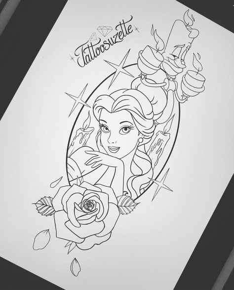 Disney Princess Tattoo Drawings, Beauty And The Beast Drawing Sketches, Disney Tattoo Drawings, Beast Tattoo Design, Disney Flashsheets Tattoo, Disney Tattoo Flash, The Beast Tattoo, Beast Tattoo, Beauty And The Beast Tattoo