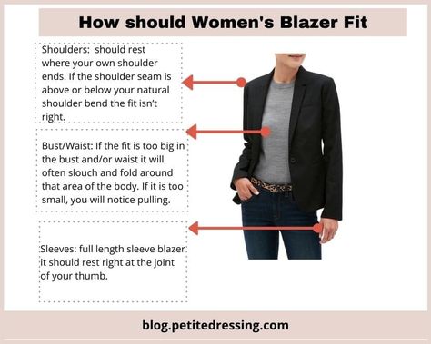 How to Choose Blazer for Women (the Complete Guide with Pictures) Blazer Fit Guide Women, Classic Blazers For Women, Blazer For Petite Women, Tailored Blazer Women, Types Of Blazers, Lean Women, Hourglass Fashion, Blazer For Women, Fashion Terms