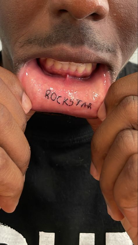 Lip Tattoo Men, Underlip Tattoos, Lower Lip Tattoo, Mouth Tattoo Inner Lip, Inner Lip Tattoo Words, Underlip Tattoo, Under Lip Tattoo, Die Antwoord Tattoo, Bottom Lip Tattoo