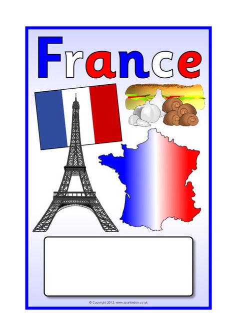 France Editable Topic Book Covers (SB8789) - SparkleBox Printable Book Covers, French Articles, Learn French Beginner, Teaching Resources Primary, French For Beginners, World Thinking Day, French Classroom, Primary Teaching, Free Teaching Resources