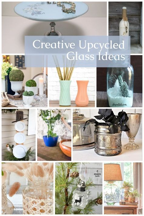 This end of year collection of thrift store projects will inspire you to change up some decor today. A collection of glass projects, plus 100 other ideas. #MyRepurposedLife #upcycle #repurpose #thriftstore via @repurposedlife Repurpose Vintage Glassware, Thrifted Home Decor Diy Ideas, Thrift Store Finds Repurposed, Glass Upcycle, Upcycle Home Decor, Repurpose Diy, Creative Upcycling, Old Glasses, Recycling Projects