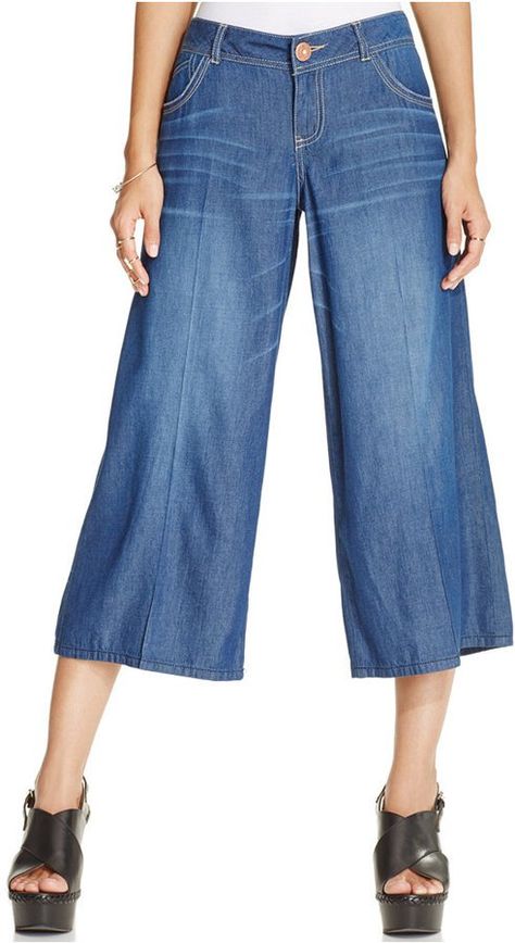 Pin for Later: The 7 Biggest Denim Trends For Fall American Rag Denim Gaucho Pants ($60) Fall Denim Trends, Fix Clothing, 70s Denim, Shopping For Clothes, Gaucho Pants, Stylish Jeans, 2015 Trends, Fall Denim, Popsugar Fashion