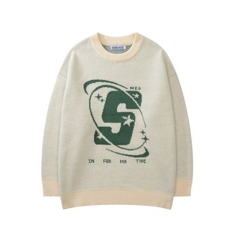 US $20.68 66％ Off | Capital Letter Print Solid Color Retro Men's and Women's Autumn Winter Sweaters Harajuku Crew Neck Oversized Baggy Knitted Top Artistic Ideas, Sweater Streetwear, Streetwear Sweater, Beige Pullover, Clothing Pieces, Style Hip Hop, Graphic Sweaters, Star Sweater, Retro Mode