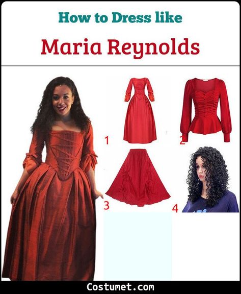 Maria Reynolds' Costume from Hamilton for Cosplay & Halloween 2022 Hamilton Halloween Costume, Maria Reynolds, Hamilton Costume, Broadway Outfit, Halloween 2022, Red Gowns, Cosplay Halloween, Beautiful Skirts, Cool Costumes