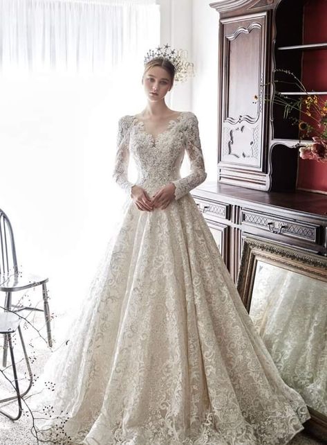 Mideval Dress, Twilight Wedding Dresses, Modest Wedding Dresses With Sleeves, Hijab Wedding Dresses, Bride Dress Simple, Wedding Gown Inspiration, Wedding Dresses Princess Ballgown, Bow Wedding Dress, Fairy Tale Wedding Dress