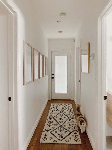 our simple hallway makeover - almost makes perfect Hallway Makeover, Narrow Hallway Decorating, Hallway Inspiration, Upstairs Hallway, Hallway Wall Decor, Hallway Designs, Hallway Design, Hal Decor, Hallway Wall