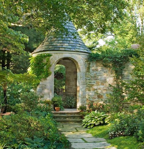 Easy Landscaping, Garden Architecture, Formal Gardens, Traditional Landscape, Yard Design, Landscaping Tips, Garden Structures, Alam Yang Indah, Garden Gates