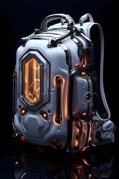 Cyberpunk Backpack, Cyberpunk Gadgets, Futuristic Backpack, Backpack Design Concept, Cyberpunk Tech, Future Technology Concept, Sci Fi Props, 3d Sculpting, Tech Backpack