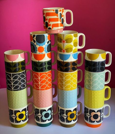 The Groovy Archives on Tumblr 1970s Patterns, Retro Ceramics, Orla Keily, Stacking Mugs, Retro Glassware, Vintage Kitchenware, Motif Vintage, Education Design, Orla Kiely