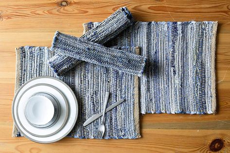 Amazon.com: Chardin home Eco Friendly Denim/Jute Placemats (Set of 4), Size: 14''x19'' : Home & Kitchen Kitchen Tea Table, Denim Placemats, Jute Placemats, Room Dresser, Cotton Rag Rug, Table Study, Table Placemats, Kitchen Area, Kitchen Tea