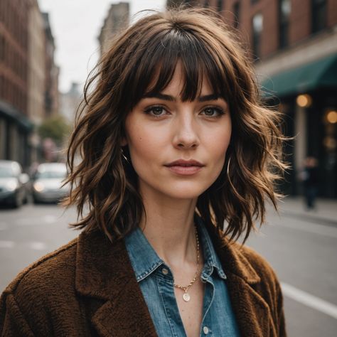 22 Layered Shag Haircuts with Fringe For Every Face Shape Low Maintenance Shaggy Haircut, Shoulder Length Shag With Bangs Fine Hair, Super Shaggy Haircuts, Shag Lob With Bangs, Soft Shag With Bangs, Shag With Bangs Over 40, Shag Haircut With Fringe, 70s Shag Haircut Medium, Shoulder Length Shag With Bangs