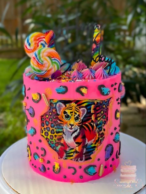 Rainbow Cheetah Cupcakes, Lisa Frank Sheet Cake, Lisa Frank Cheetah Birthday Party, Lisa Frank Cheetah Cake, Lisa Frank Cake Pops, Lisa Frank Bday Party, Lisa Frank Birthday Party Cake, Lisa Frank 30th Birthday Party, Rainbow Cheetah Birthday Party