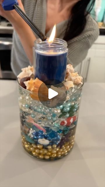 Jacky Has Fun on Instagram: "Easy Fish Tank Centerpiece 💧 remember to keep waterbeds away from pets and children  #fishtank #centerpieces #cozyhome #homedecor #easycrafts #craft #diyhomedecor #centerpiecesideas #fishtanklife #candles #crafty #homedecoration" Orbeez Vase Ideas, Water Gel Beads Centerpieces, Orbeez Centerpieces, Diy Aquarium Decor, Lucy Diamond, Fabric Bracelets Diy, Fishbowl Centerpiece, Fish Centerpiece, Seashell Centerpieces