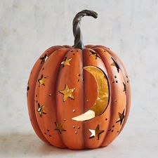 Cute Pumpkin Carving, Pumpkin Moon, Pumkin Carving, Light Up Pumpkins, Creative Pumpkin Carving, Pumpkin Carving Designs, Pumpkin Designs, Halloween Pumpkin Designs, Pumpkin Carvings Stencils